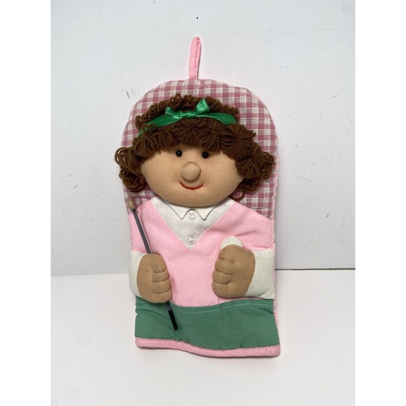 Golfer Pot Holder Oven Mitt Mrs. Golf Club Kitchen Display Pink Gingham 1994 - Picture 2 of 4